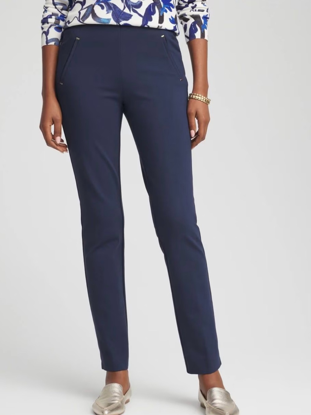 Chico’s Juliet Slim Trim Detail Ankle Pants Size 4 T(20 T)
